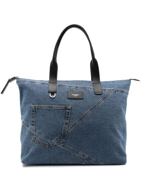 medium patchwork denim tote bag by DOLCE&GABBANA