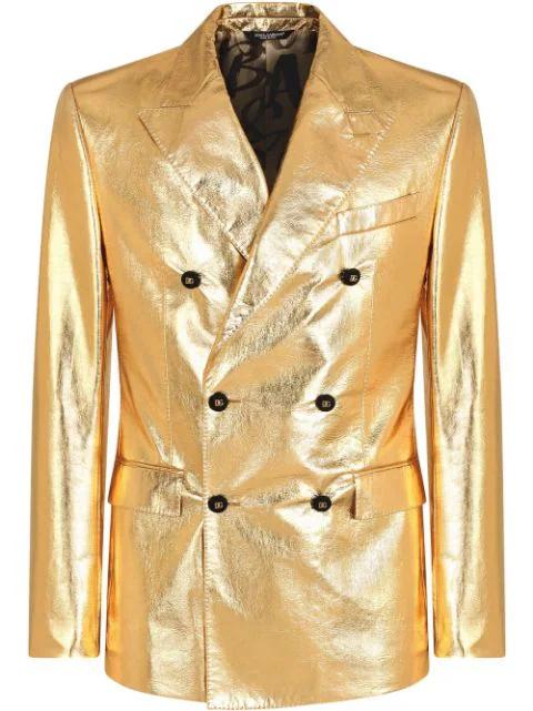 metallic double-breasted blazer by DOLCE&GABBANA