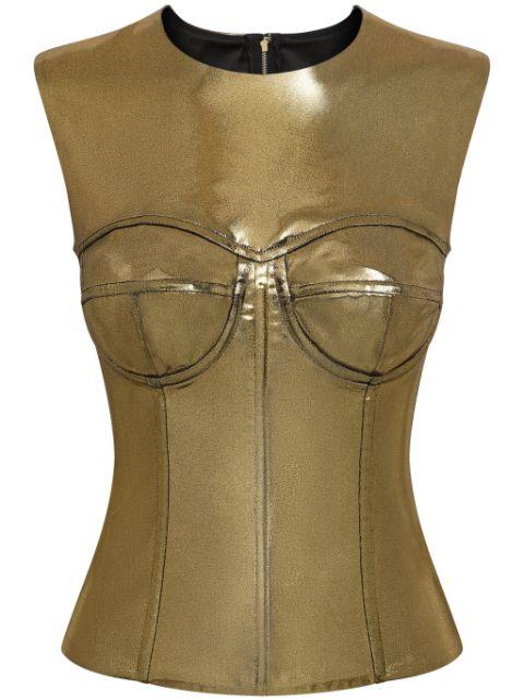 metallic sleeveless top by DOLCE&GABBANA