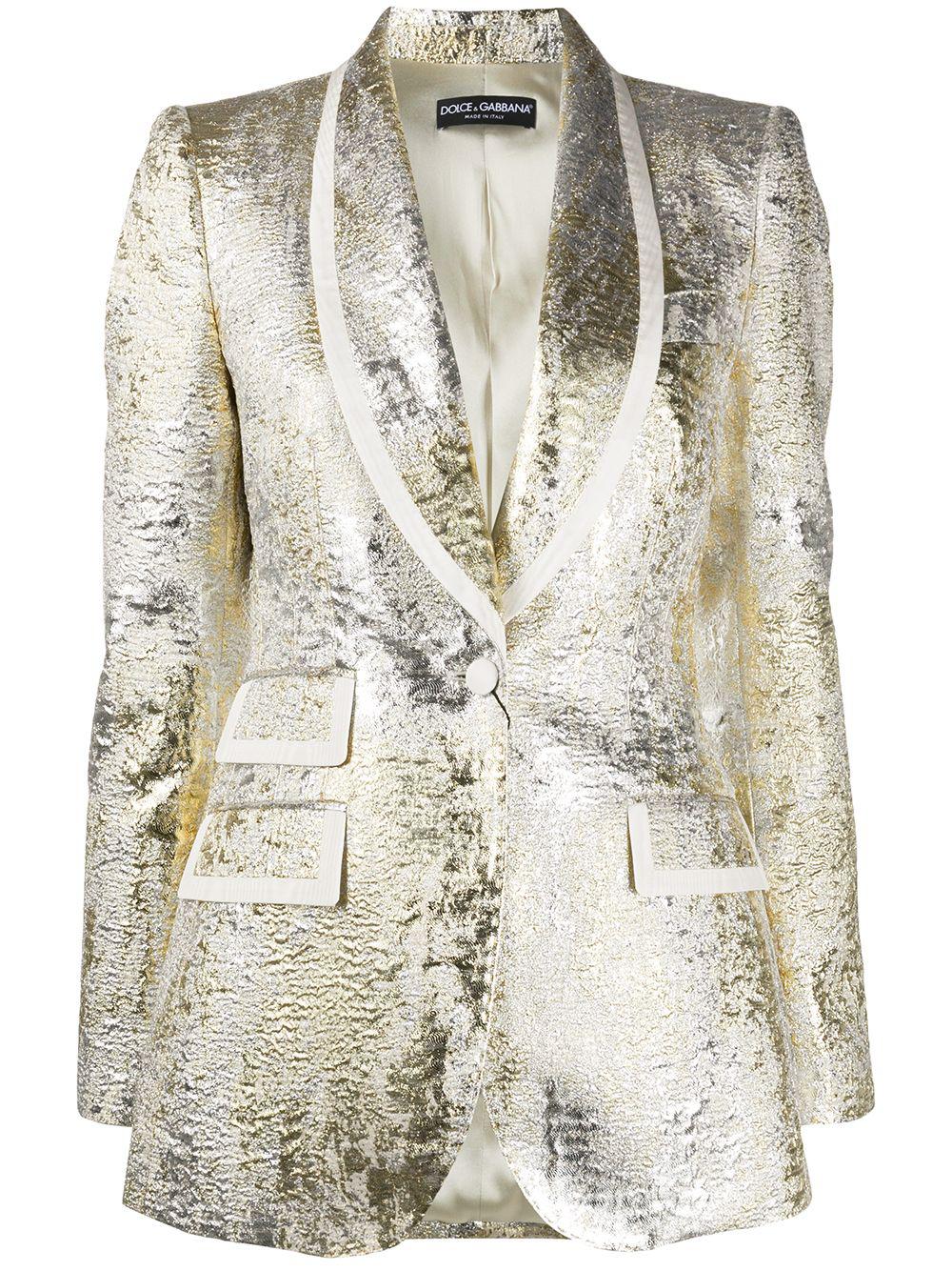 metallic textured blazer by DOLCE&GABBANA