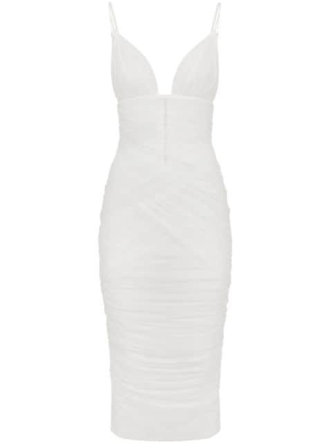 midi draped tulle dress by DOLCE&GABBANA