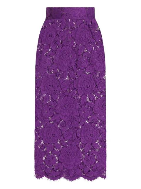 midi lace-detailing skirt by DOLCE&GABBANA