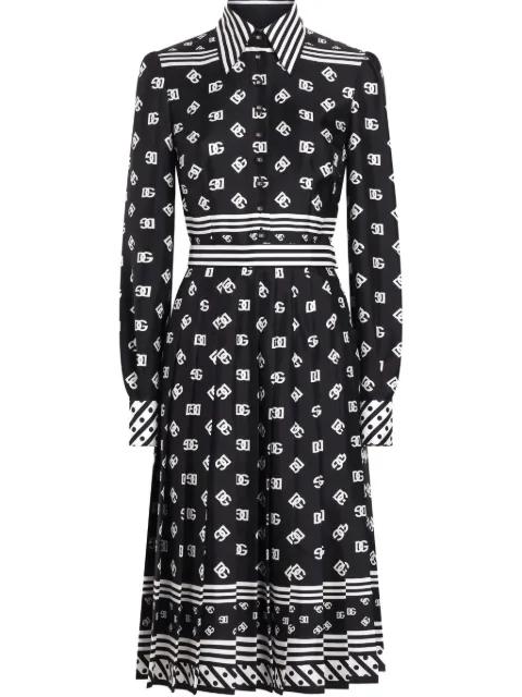 midi logo-print dress by DOLCE&GABBANA