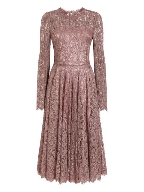 midi long-sleeve lace dress by DOLCE&GABBANA