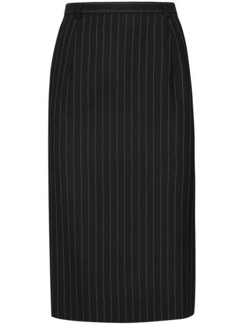 midi pinstripe-pattern wool skirt by DOLCE&GABBANA