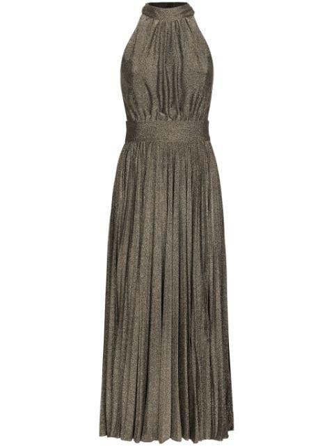 midi pleated silk dress by DOLCE&GABBANA