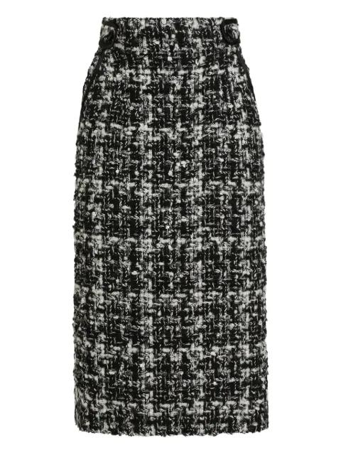 midi tweed checked skirt by DOLCE&GABBANA