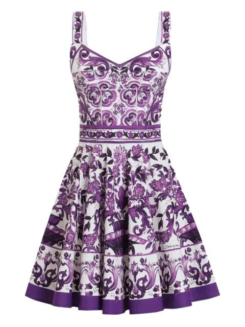 mini Majolica-print dress by DOLCE&GABBANA