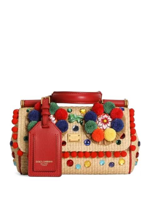 mini My Sicily handbag in raffia by DOLCE&GABBANA