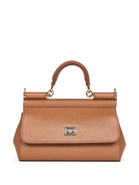 mini Sicily grained leather tote bag by DOLCE&GABBANA