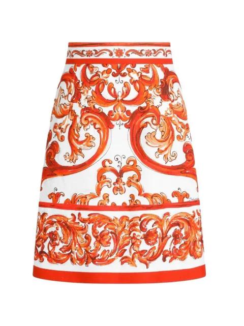 miniskirt in Majolica-print mat by DOLCE&GABBANA