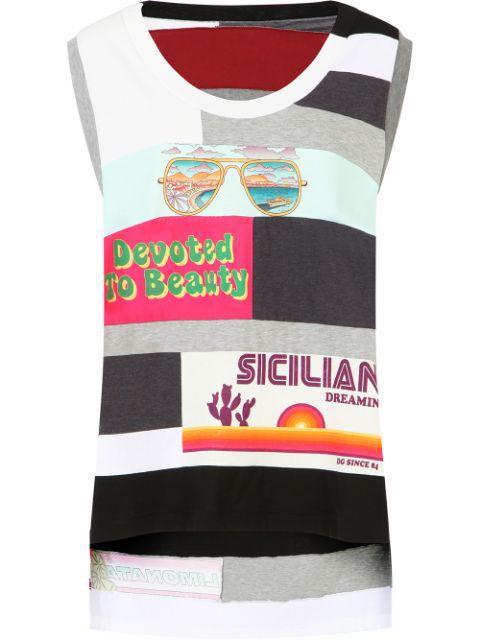 mix-print tank top by DOLCE&GABBANA