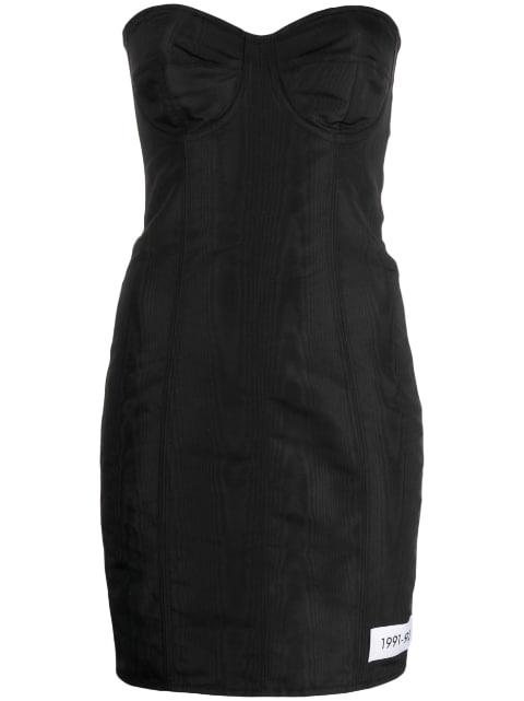 moiré-faille strapless minidress by DOLCE&GABBANA