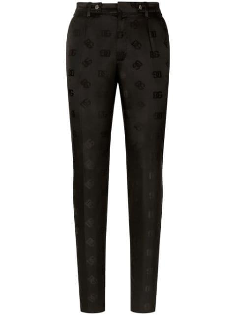 monogram-jacquard tapered-leg trousers by DOLCE&GABBANA