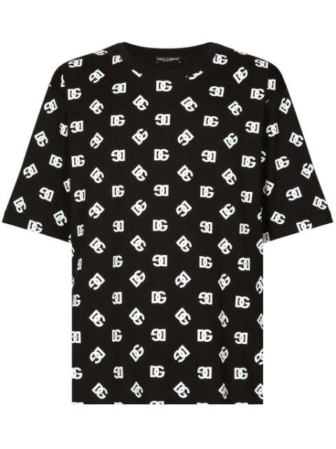 monogram-print cotton T-shirt by DOLCE&GABBANA