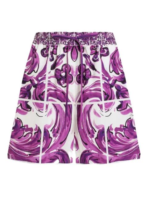 mosaic-print cotton shorts by DOLCE&GABBANA