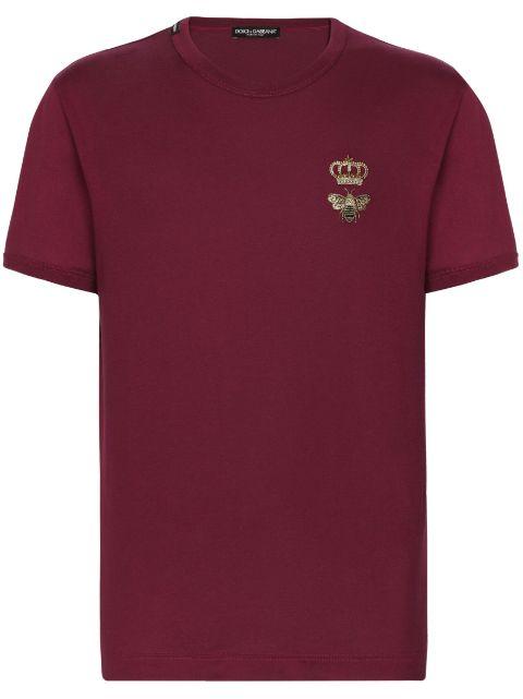 motif-embroidered cotton T-shirt by DOLCE&GABBANA