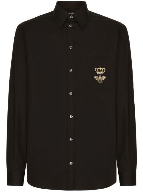 motif-embroidered cotton shirt by DOLCE&GABBANA
