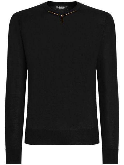 necklace-appliqué sweater by DOLCE&GABBANA