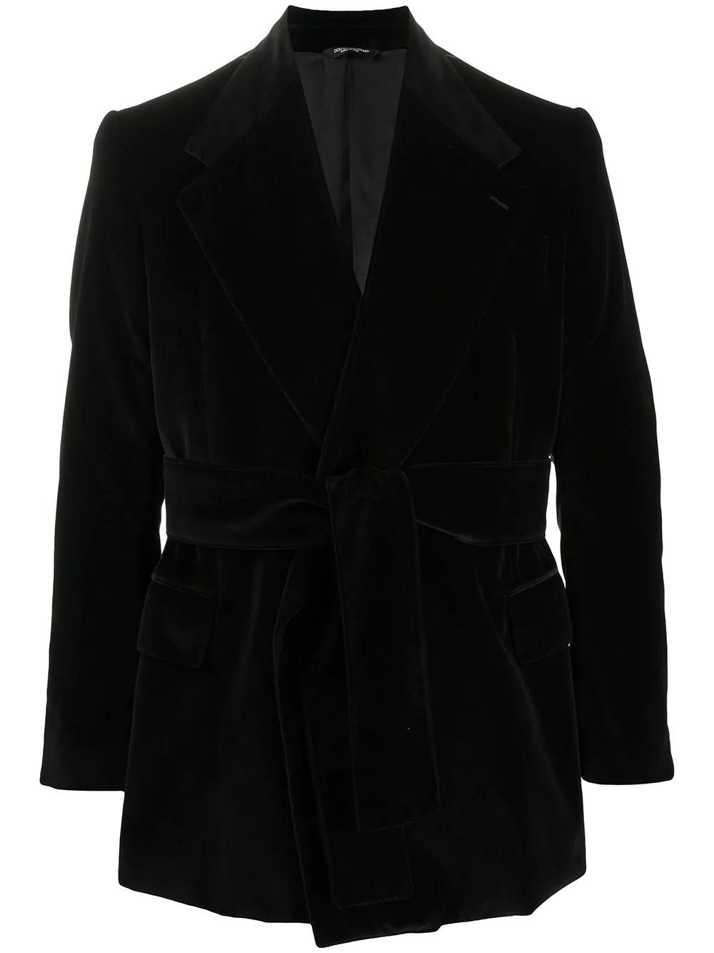 notch-lapel tie-waist jacket by DOLCE&GABBANA