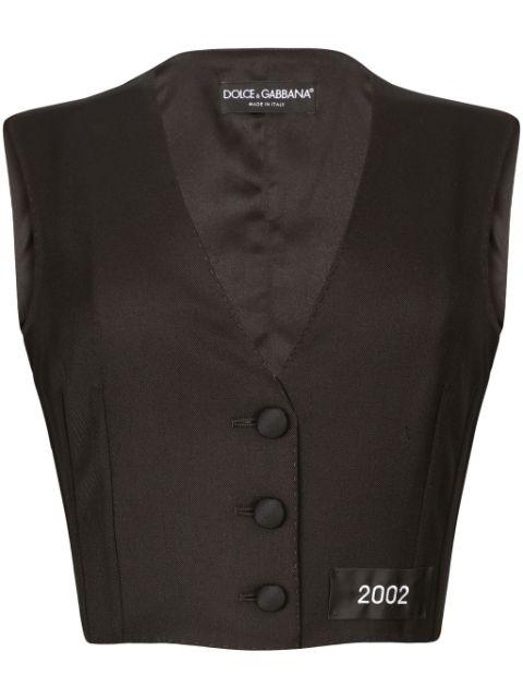 number-patch tailored cropped vest by DOLCE&GABBANA