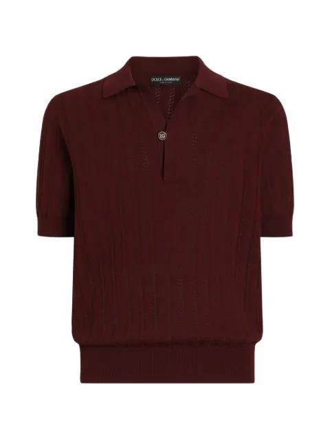 openwork cotton polo shirt by DOLCE&GABBANA