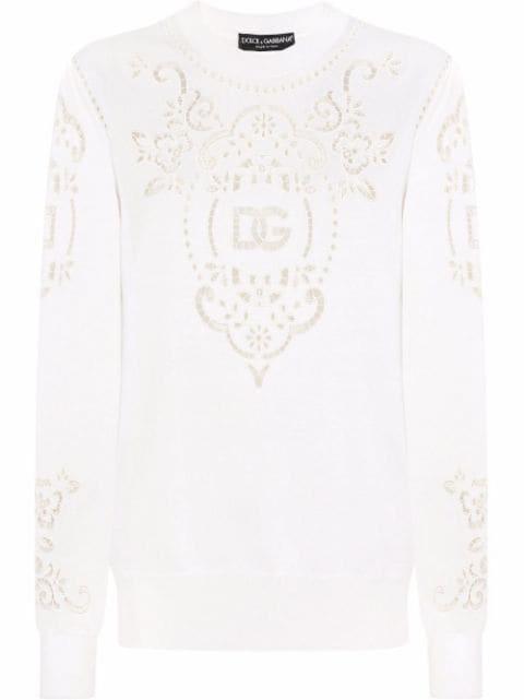 openwork-embroidery silk jumper by DOLCE&GABBANA