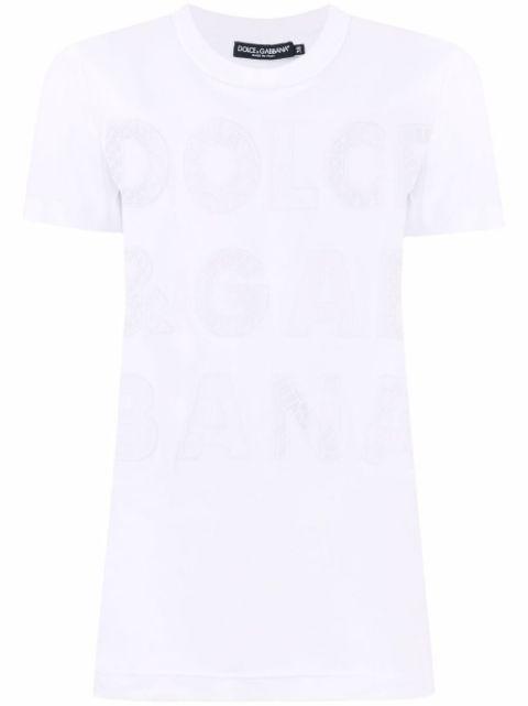 openwork-logo cotton T-shirt by DOLCE&GABBANA