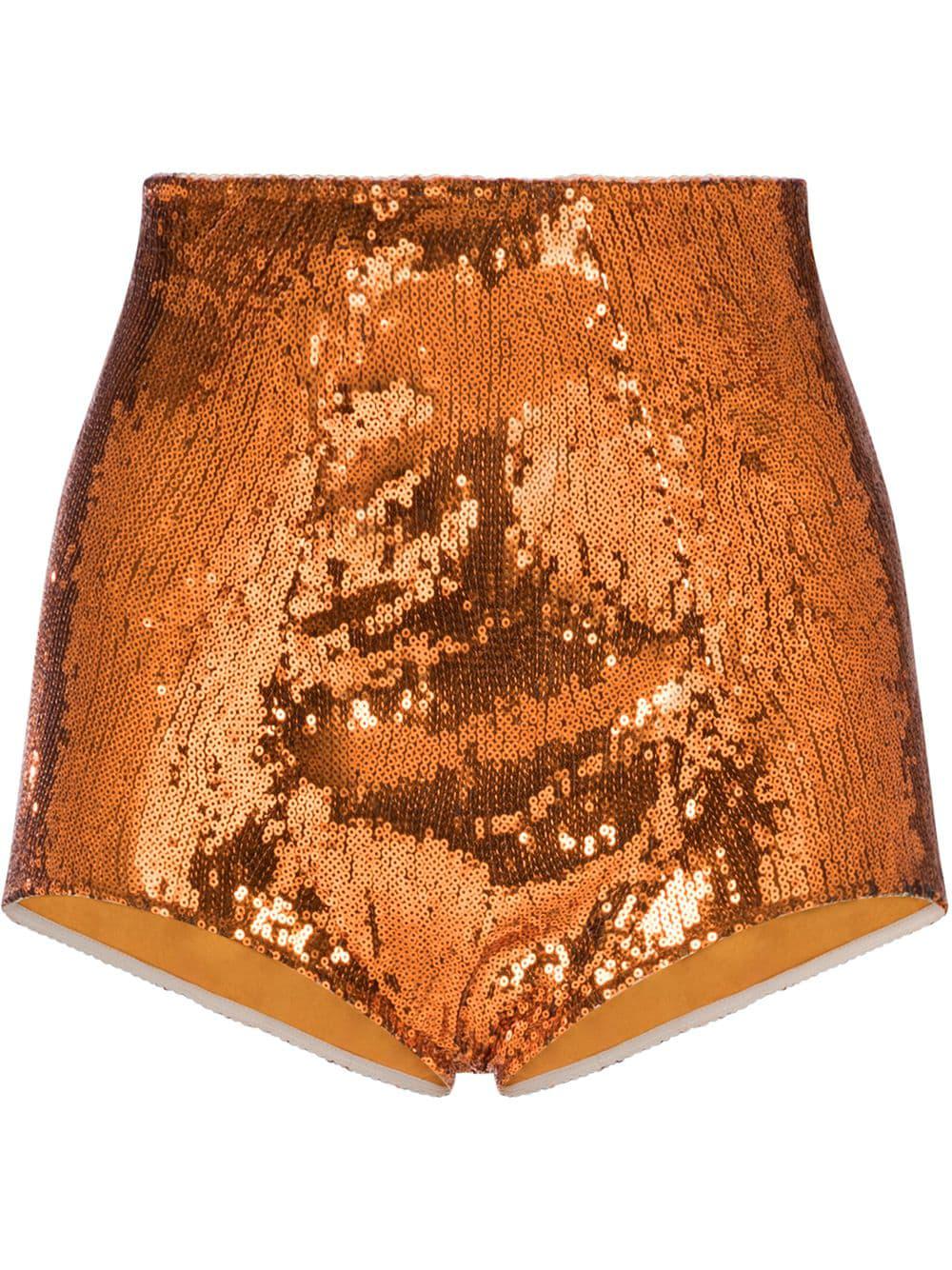 orange sequin shorts by DOLCE&GABBANA