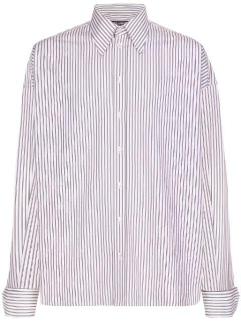 oversized striped cotton-poplin shirt by DOLCE&GABBANA