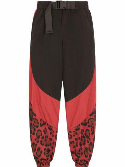 panelled leopard-print trousers by DOLCE&GABBANA