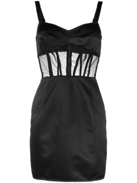 panelled silk-satin corset dress by DOLCE&GABBANA