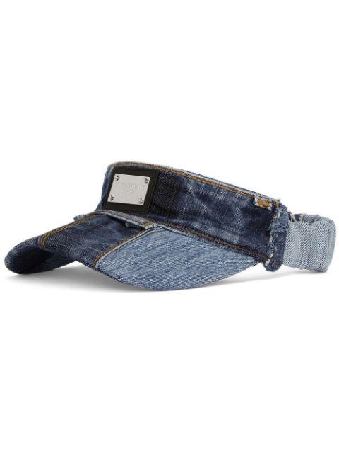 patchwork-detail denim visor by DOLCE&GABBANA