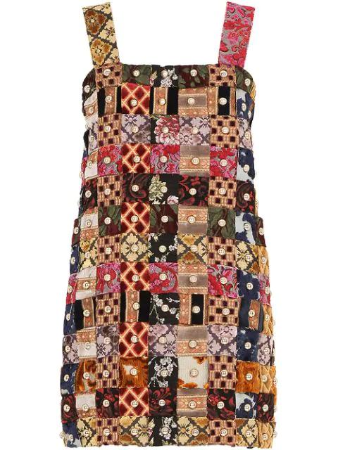 patchwork jacquard minidress by DOLCE&GABBANA