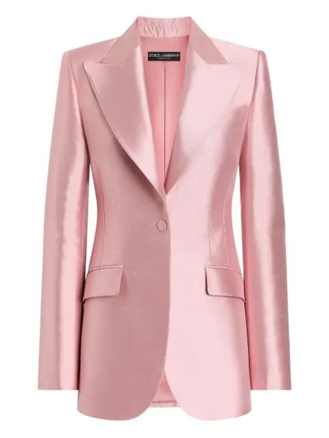 peak-lapel single-breasted silk blazer by DOLCE&GABBANA