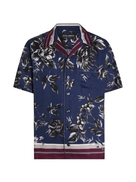 peony-print Hawaii twill shirt by DOLCE&GABBANA