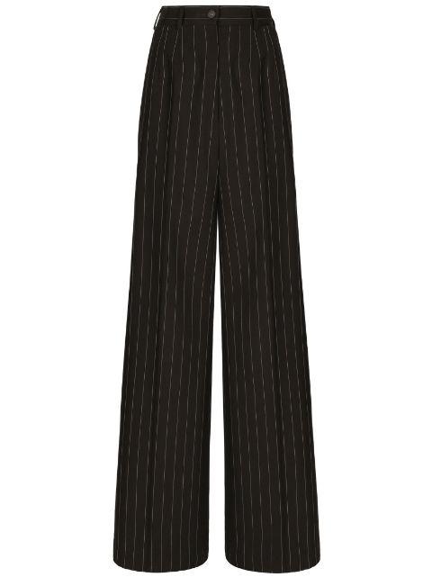 pinstripe-print wide-leg trousers by DOLCE&GABBANA