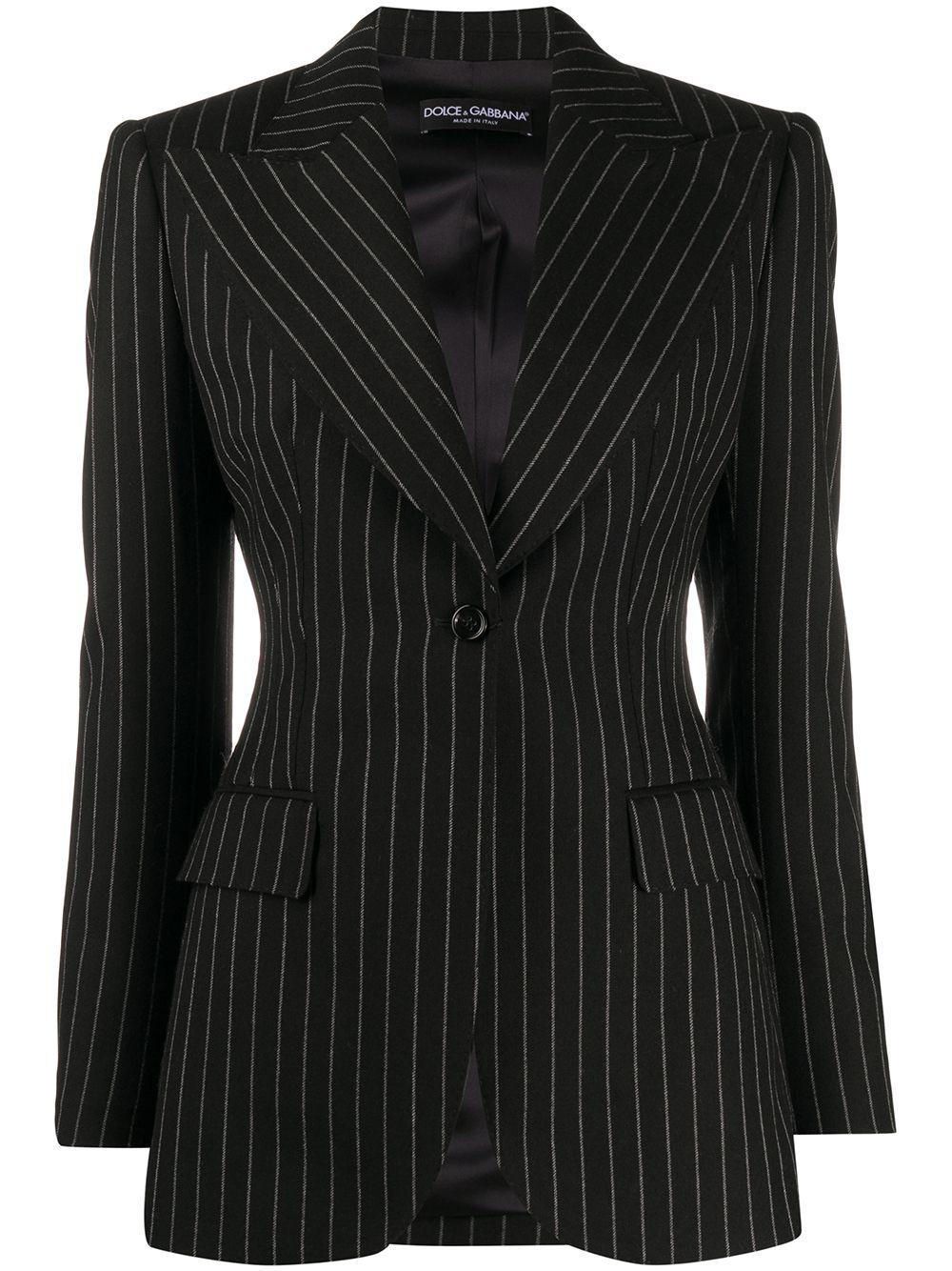 pinstriped single button blazer by DOLCE&GABBANA