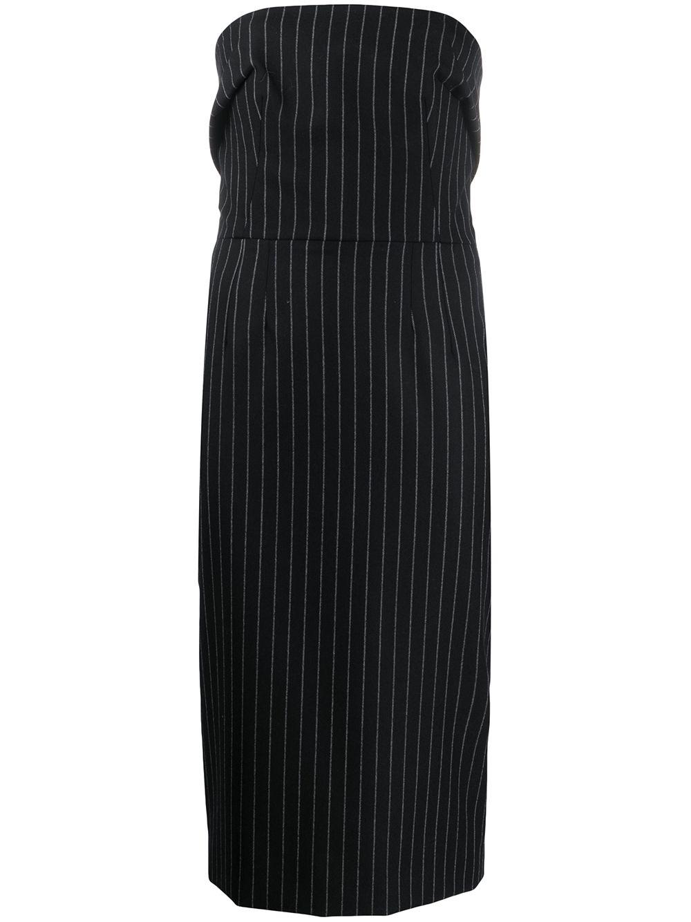 pinstriped strapless midi dress by DOLCE&GABBANA