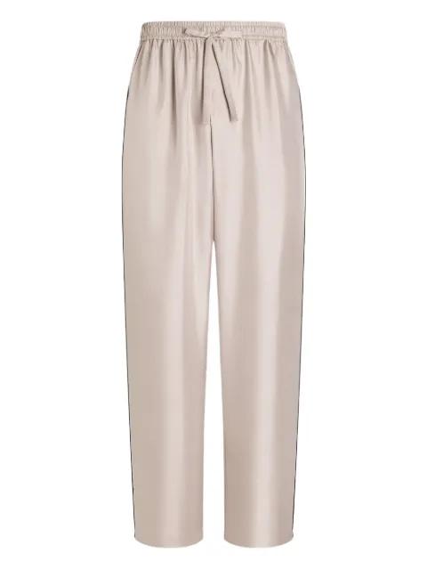 piped logo-patch trousers by DOLCE&GABBANA
