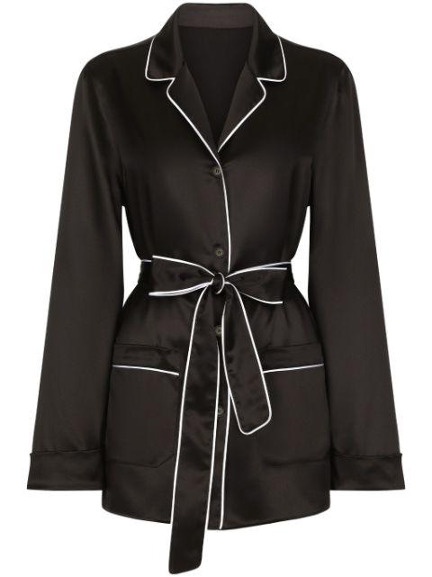 piped-trim silk shirt by DOLCE&GABBANA