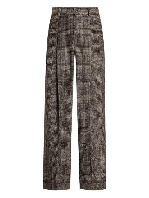 pleated check wide-leg trousers by DOLCE&GABBANA