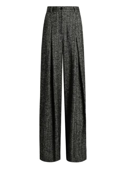 pleated tweed trousers by DOLCE&GABBANA