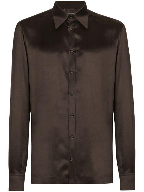 point-collar silk shirt by DOLCE&GABBANA