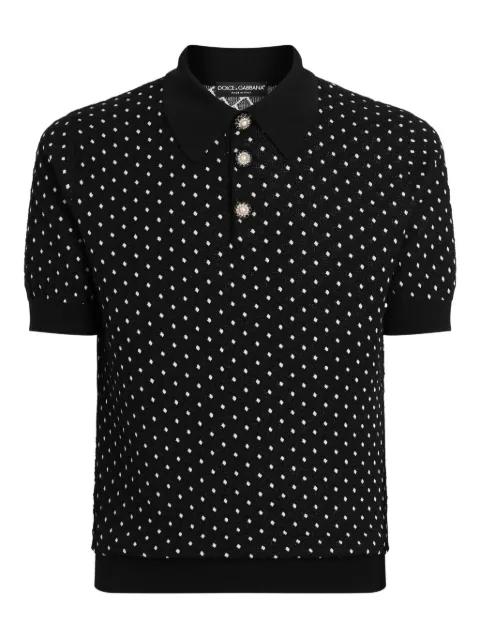 polka-dot buttoned polo shirt by DOLCE&GABBANA