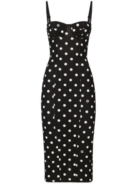 polka-dot corset midi dress by DOLCE&GABBANA