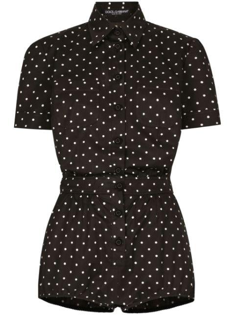 polka-dot cotton playsuit by DOLCE&GABBANA
