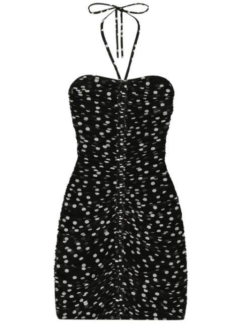 polka-dot draped tulle dress by DOLCE&GABBANA