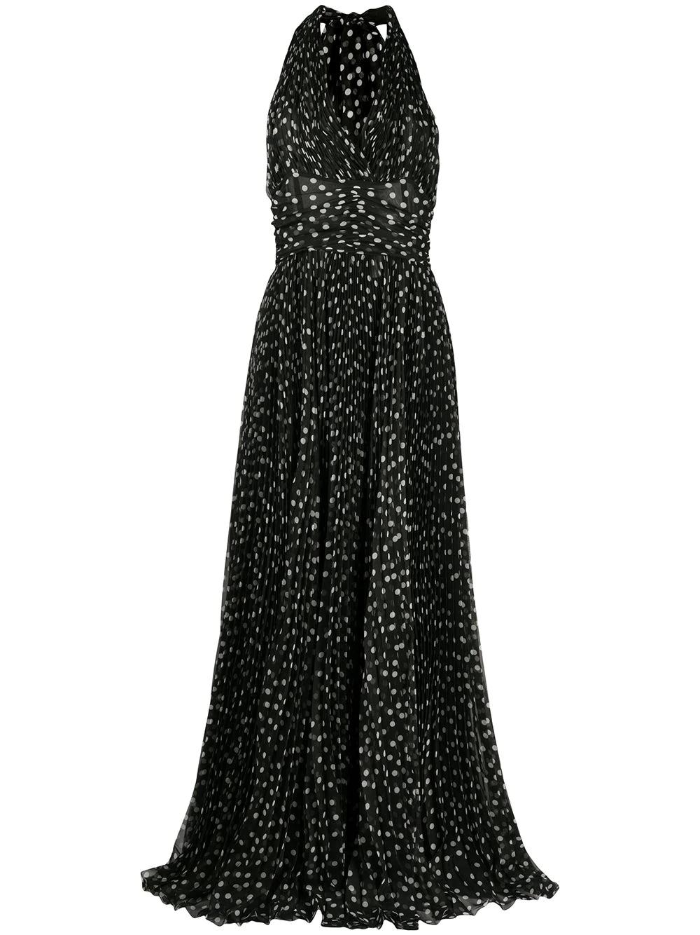 polka dot-print chiffon maxi dress by DOLCE&GABBANA