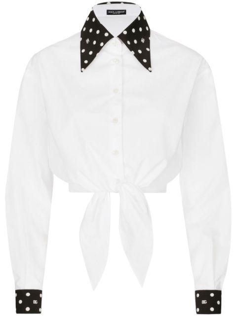 polka-dot print cropped shirt by DOLCE&GABBANA